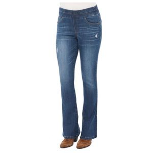 Democracy High Rise Itty Bitty Boot Distressed Denim Jean Size 18W plus